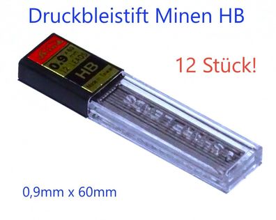 12 Druckbleistift Minen HB 0,9mm