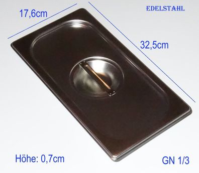 GN 1/3 Deckel für Gastronomie Edelstahl Behälter 32,5 x 17,6cm