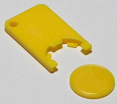 Einkaufswagen Münz Ersatz Clip Chip für Schlüsselanhänger gelb