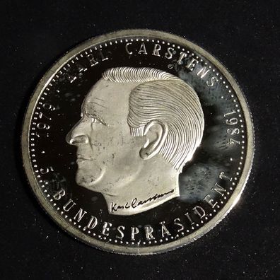 Die Präsidenten der BRD Karl Carstens 1984 Silber Münze 99,9%