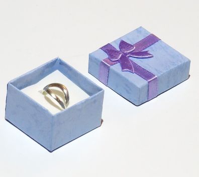 blau Ringschachtel mit Schlaufe 40x40x25mm Ring Schachtel Schatulle Etui Box
