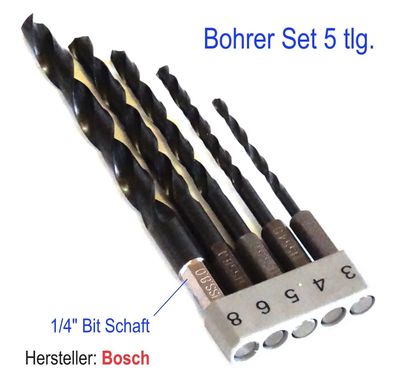 Bosch Metall Bohrer Set mit 1/4" Bit Schaft