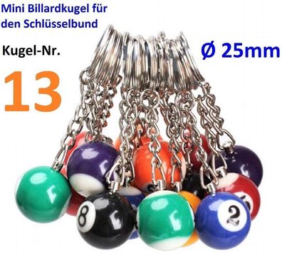 Nr.13 Mini Billiard Kugel Schlüsselanhänger