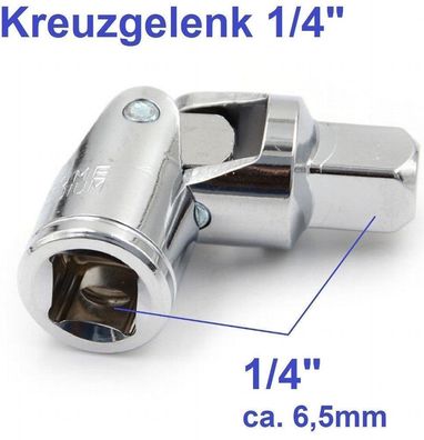 1/4" Kreuzgelenk Gelenk verchromt