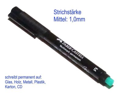 1,0mm Faber Castell Permanent Marker F z.B CD Glas Metall Stift Anriss Untergr.