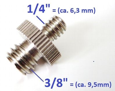 Stativ Gewinde Adapter Aussen 1/4" auf 3/8" Aussen