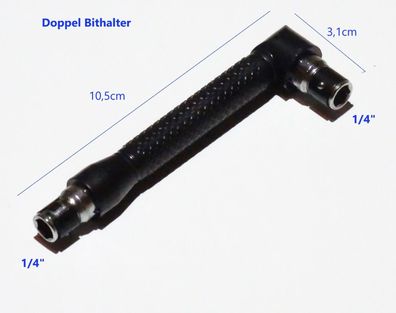 1/4" Doppel Bit Halter mit 90° Winkel