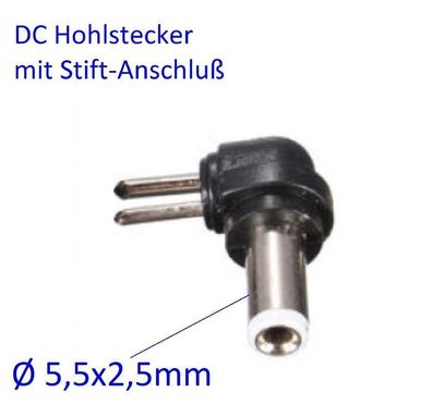5,5mm x 2,5 Hohlstecker Stecker Buche DC Netzteil Adapter Rundstift