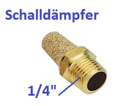 1/4" Entlüftungs Fitting Pneumatik Druckluft (gesintert, komplett aus Metall)