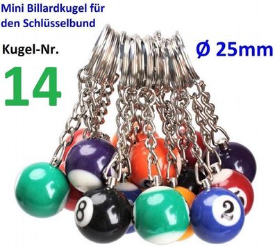 Nr.14 Mini Billiard Kugel Schlüsselanhänger