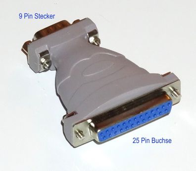 25 pin Buchse auf 9 pin Stecker Adapter D-Sup 25 auf D-SuB 9 SubD Sub D RS232