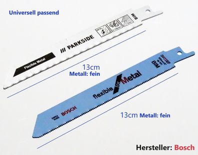 Parkside Säbelsägeblatt + Bosch Säbelsägeblatt, Bi-Metall 2er Set für Metall