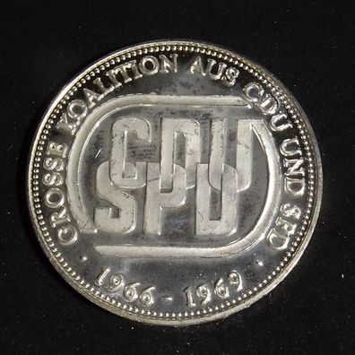 40 Jahre BRD Grosse Koalition SPD CDU Silber Münze 99,9%