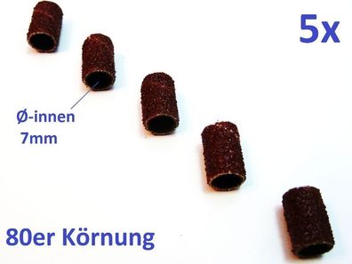 5x Schleifhülse 80er Körnung