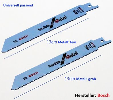 Bosch 2er Set Säbelsägeblatt Bimetall für Metall grob & fein verzahnt Säbelsäge