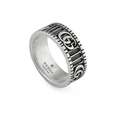 Gucci – YBC551899001 – 925er Sterlingsilber – GG Marmont Ring aus gealtertem Sterling