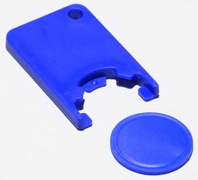Einkaufswagen Münz Ersatz Clip Chip für Schlüsselanhänger blau