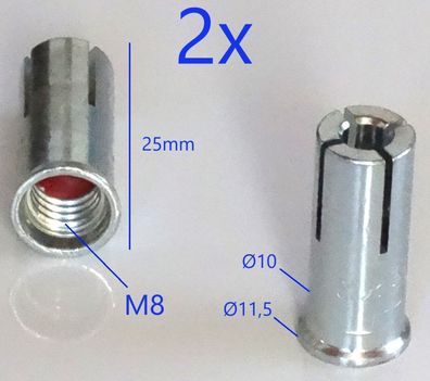 M8x25 Hochleistung Metall Dübel mit Bund Hilti , 2 Stück