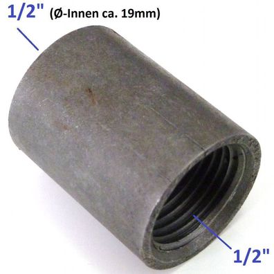 1/2" auf 1/2" Stahl Verbinder Wasser Druckluft Gewinde Muffe weiblich