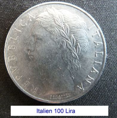 100 Lira italienische Umlauf Münze Währung vor dem €