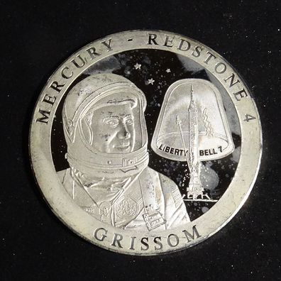 Raumfahrt Liberty Bell 1 Mercury Redstone 4 Grissom Silber Münze 99,9%