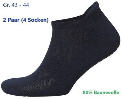 2 Paar Sneaker Funktion Socken mit 80% Baumwolle Größe 43 bis 44 , marine blau