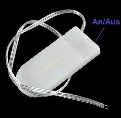 CR2030 Doppel Batterie Gehäuse Stand Alone mit Schalter weiss-transparent