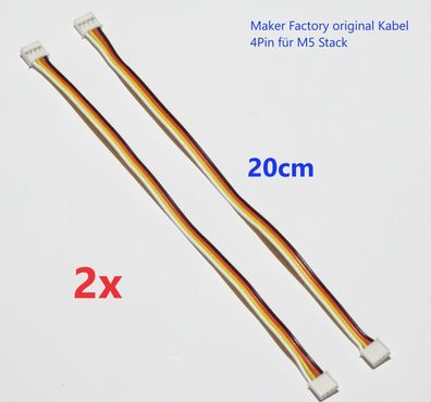 2x Originales Maker Factory M5 Stack 4Pin Sensor & Modul Verbindungs Kabel 20cm