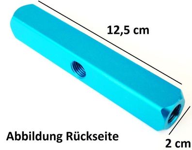 6-Fach Druckluft Wasser Verteiler 1/4" Zoll eloxiertes Aluminium