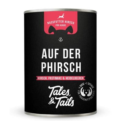 Auf der PHirsch - Nassfutter Hirsch für Hunde, 400 g von Tales & Tails