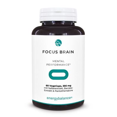 Focus Brain mit Salbei, Bacoba und B5, 60 VegeCaps - EnergyBalance