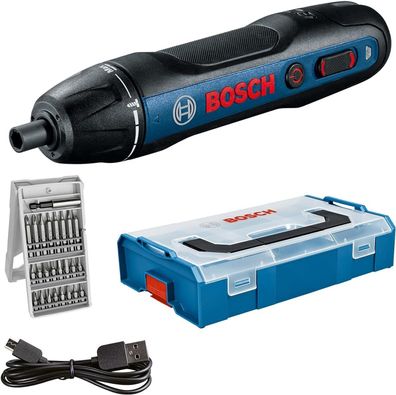 Bosch GO Professional Akkuschrauber + Bit-Set, USB-Ladekabel, o. Ladekabeladapter