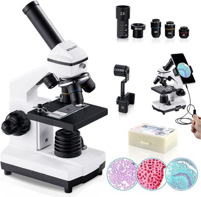 BEBANG 100X-2000X Mikroskop für Kinder & Erwachsene, Professionell Biologisch