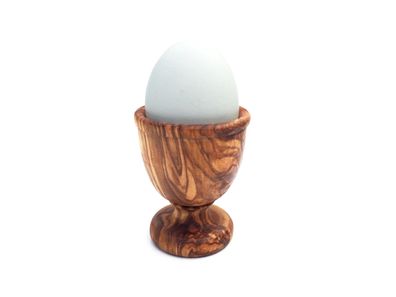 Eierbecher auf Fuß, Eierhalter, Mini Holz Becher, handgemacht aus Olivenholz