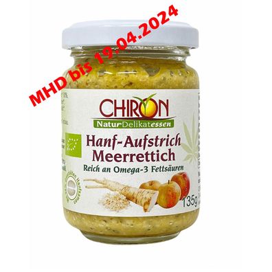MHD 19.04.2024 CHIRON Naturdelikatessen Bio Hanf-Aufstrich Meerrettich-Apfel