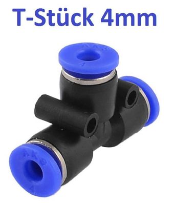 T-Stück für Druckluftschläuche Ø 4mm Pneumatik