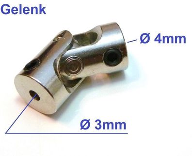 3mm auf 4mm Winkelgetriebe Winkel Kardan Gelenk Wellen Kupplung