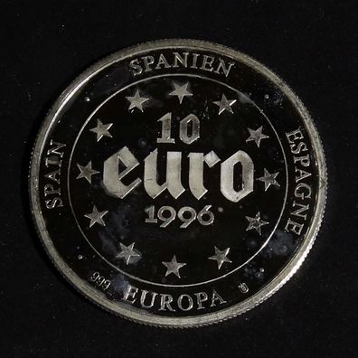 1996 10€ Spanien Europa Silber Münze 99,9%