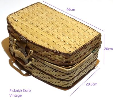 Picknick Geflecht Korb Vintage geräumig
