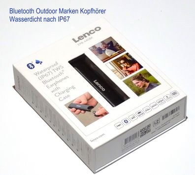 Lenco Marken Bluetooth Outdoor Kopfhörer wasserdicht nach IP67