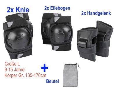 L Kinder In Line Skates Protektor Schoner Set Knie Elleboge Handgelenk Schützer