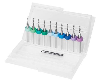 Hartmetall Micro Bohrer Ø 1,1–2,0 mm Set in Box