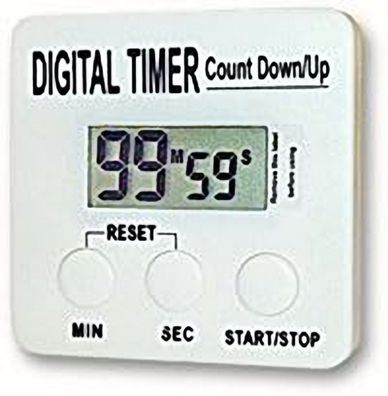 Digitaler Timer, Kurzzeitmesser, Zeituhr mit Magnetclip, lauter Alarm, Stoppuhr
