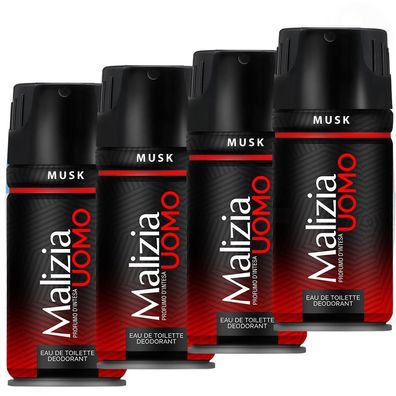 Malizia UOMO MUSK / moschus - deodorant 4x 150ml