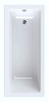 PooRo Badewanne 160x70x42cm weiß, gegossenes Acryl, inkl. Fuß, Ablaufgarnitur