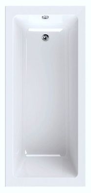 PooRo Badewanne 180x80x42 cm weiß, gegossenes Acryl, inkl. Fuß, Ablaufgarnitur