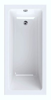 PooRo Badewanne 150x70x42cm weiß, gegossenes Acryl, inkl. Fuß, Ablaufgarnitur