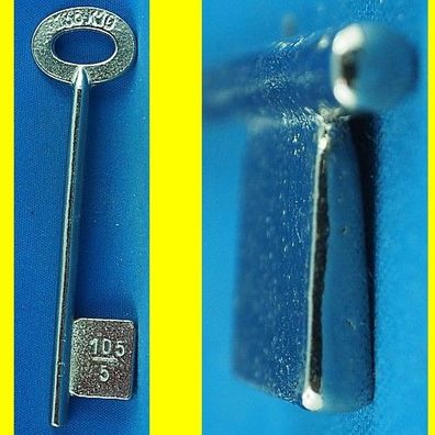 Börkey Chubb-Kastenschloss-Schlüssel 136 K/10 Halm 5 mm Bart ca. 20 x 16 mm