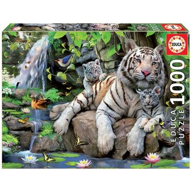 Educa Puzzle 9214808 - Bengal White Tigers - 1000 Teile Puzzle