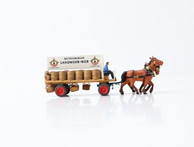 Preiser H0 30462 Figur Kutsche Fuhrwerk Brauereiwagen Rothenburger Bier 1:87
